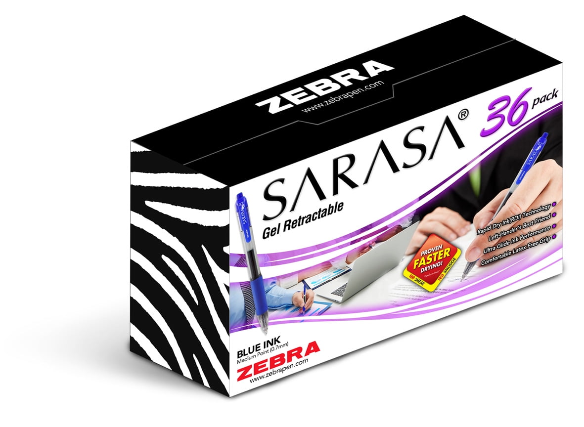 Buy Zebra Sarasa Retractable Gel Ink Pens, Medium Point 0.7mm, Blue
