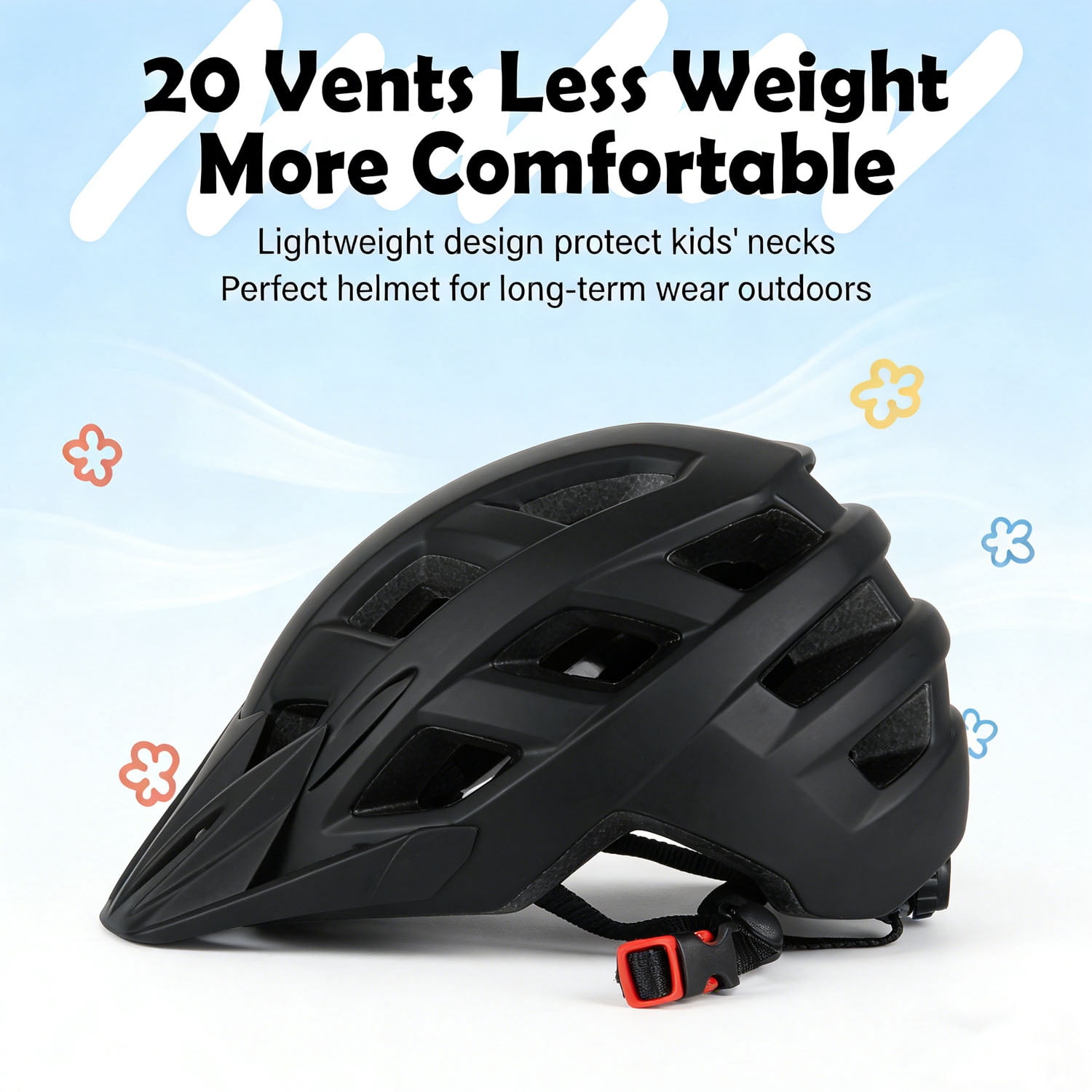 Mirov Adult bicycle helmet, unisex for teens, cycling helmet with visor, suitable for skateboarding, mountain biking, and scootering (Size L)