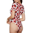 thumbnail image 2 of Kdxio Cartoon Ladybug for Women's Short-Sleeved Onesie Stylish Round Neck Pajamas Bodysuit Jumpsuit Nightwear-Medium, 2 of 7