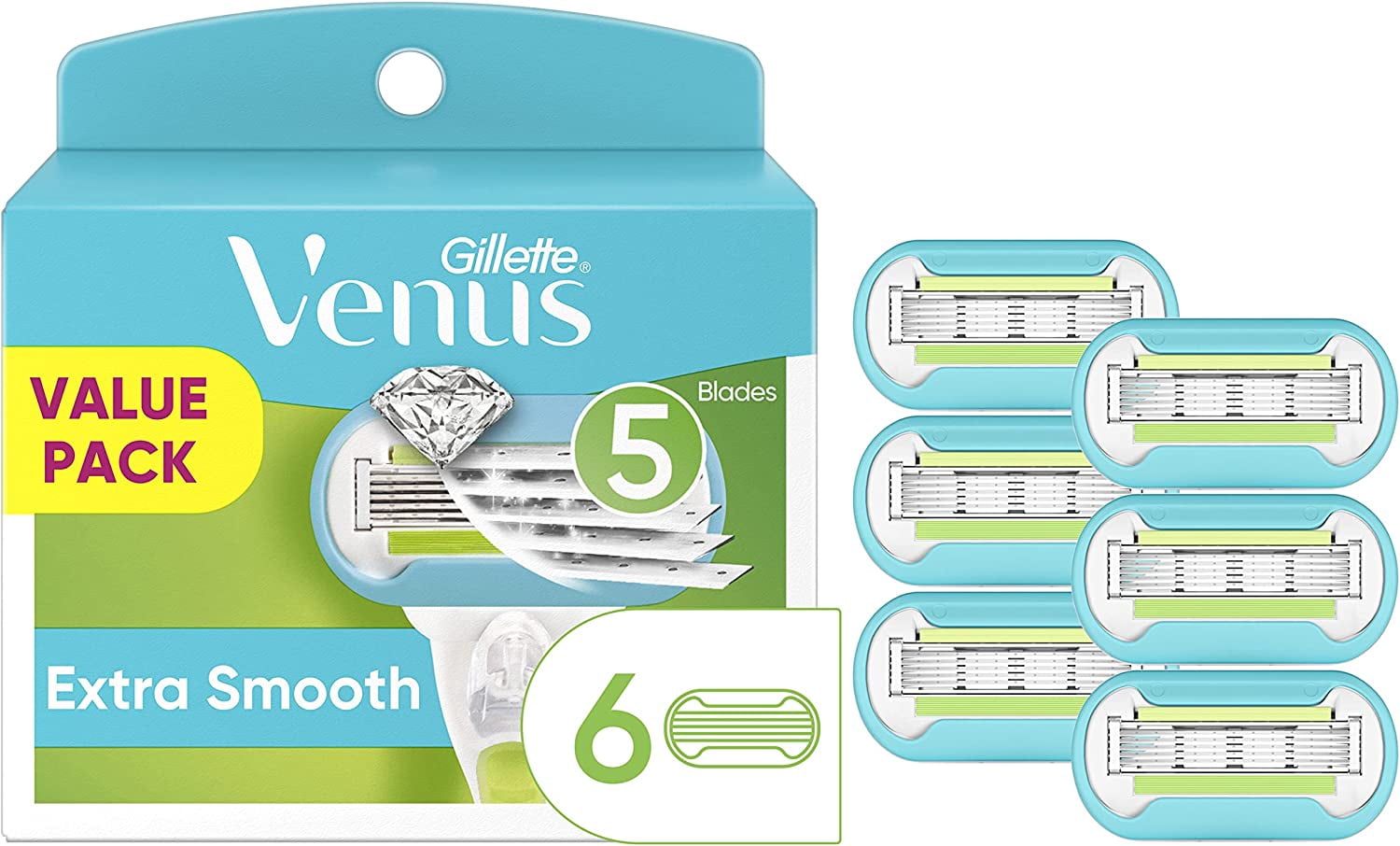 Gillette Venus Extra Smooth Women's Razor Blade 6 Refills