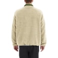 thumbnail image 3 of hirigin Men Lamb Fleece Jacket Contrast Color Casual Loose Warm Long Sleeve Zip Up Jacket for Outwear Streetwear, 3 of 7