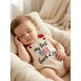 thumbnail image 5 of Cenuakty Infant 4th of July Romper3M 6M 12M 18M Letter Flag Embroidery Corduroy Overalls Independence Day Patriotic Outfit, 5 of 9