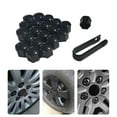 thumbnail image 1 of serony 20 Pcs Embouts de Roue de Voiture Couvercle de Moyeu Auto Vis Design Filetage Anti-Poussière Boulons Jantes Décoration Extérieure Haute Fixation avec Clip 19mm Noir, 1 of 5