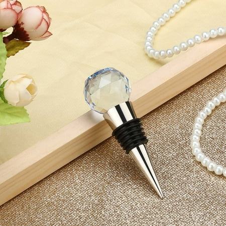 

Prolriy Wine Diamond Crystal Stainless Steel Champagne Stopper Sparkling Wine Bottle Plug Sea Blue