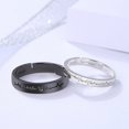 thumbnail image 2 of 2 uds amor corazón electrocardiograma pareja anillos abiertos para Mujeres Hombres amante negro plata Color compromiso boda San Valentín regalo Tan Jianjun unisex, 2 of 2