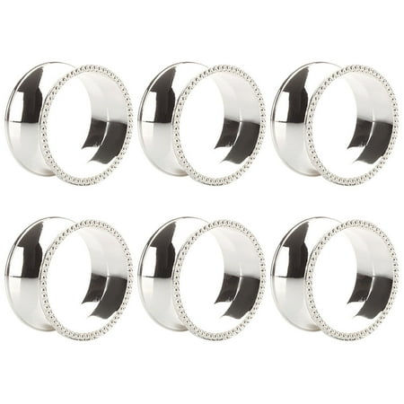 

BLGAT 6Pcs Serviette Napkin Rings Holder Buckle Dinner Towel Party Wedding Table Décor Silver