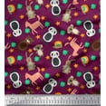 thumbnail image 1 of Soimoi Cotton Voile Fabric Floral & Cute Animals Cartoon Print Fabric by The Yard 42 Inch Wide, 1 of 1