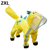 Pet's Clothes Christmas Full Raincoat With Hood Four Legs Coverage For Small Medium Rainwear Outdoor Walking