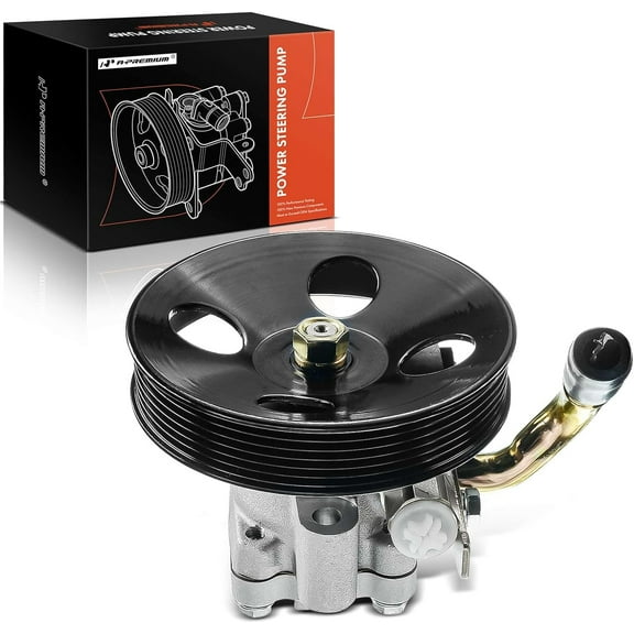 A-Premium Power Steering Pump with Pulley Replacement for Hyundai Tucson 2005-2009 Kia Sportage 2005-2010 (Only for Engine G6BA Only)