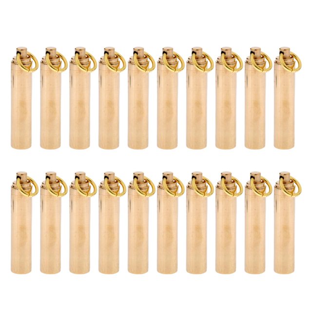 20X SOPORTE DE CÁPSULAS DE LATÓN IMPERMEABLE BOTELLA ESTUCHE DE SUPERVIVENCIA PARA EXTERIORES CAJA CONTENEDOR