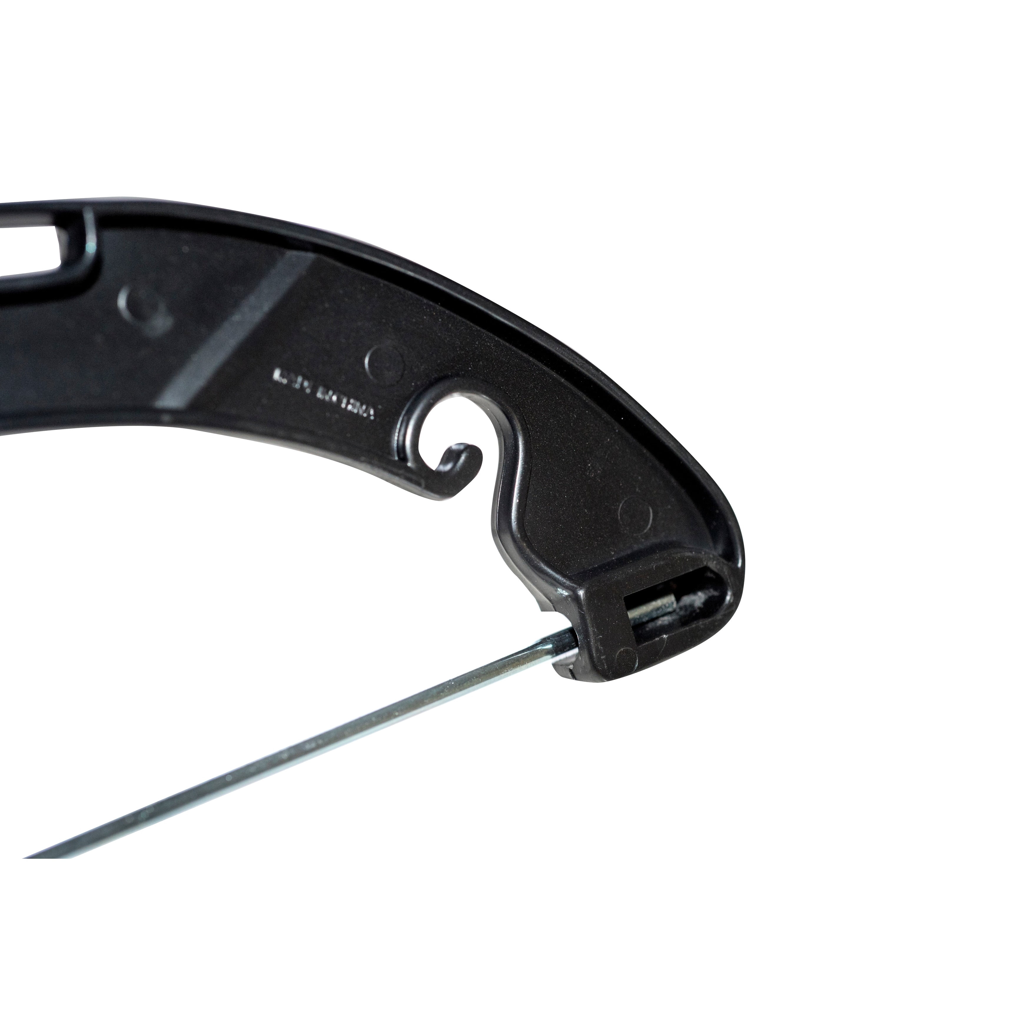 NAHANCO #2500PCBHHU 17" Black Heavy Weight Plastic Suit Hangers with Black Hook and Clips (Pack of 25)