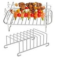 thumbnail image 3 of Eummy Fryer Accessories de Aire de Acero Inoxidable con 4 Palitos de Barbacoa Juego de 2 Estantes Fryer de Aire Antiadherentes Estante Multiusos de Doble Capa Soporte para Pan de Metal para la Mayoría de los Hornos Freidoras de Aire de 3,7 Qt-4,2 Qt, 3 of 10