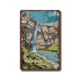 thumbnail image 1 of Póster de viaje de Malham Cove, North Yorkshire, impresión artística retro vintage de metal y aluminio. Tamaño: 8 x 12 pulgadas, 1 of 4