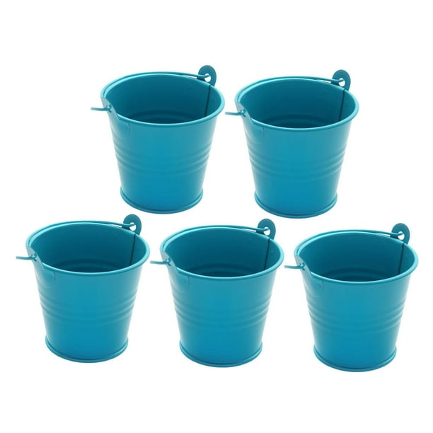 5 piezas de pequeños botes multifuncionales portátiles para manualidades, mini frascos decorativos para dulces Azul