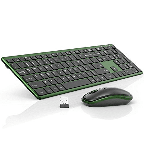 HUAHUI Wireless Keyboard and Mouse Set,Ultra-Thin Silent Bluetooth 2.4G Keyboard Mouse Combo for Computer,Desktop and Laptop Black