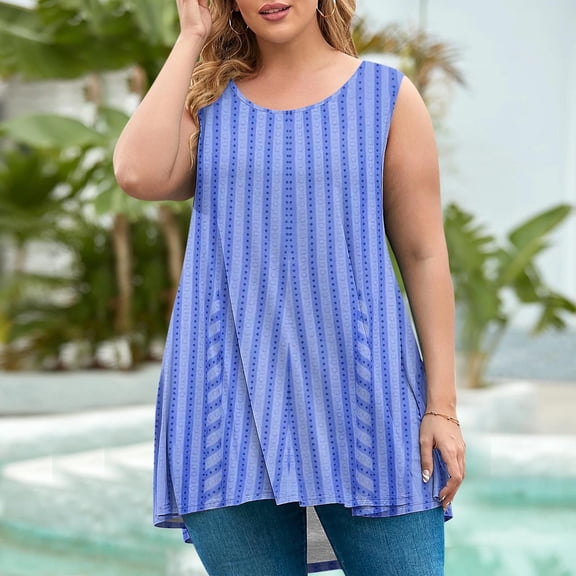 PNTUTB Women's Oversized Sleeveless Basic Tees Loose Fit Comfortable Blouses T-shirt Casual Tank Top
