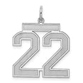 thumbnail image 6 of 925 Sterling Silver Large Satin Number 22 Charm Pendant, 6 of 7