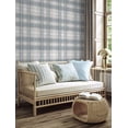 thumbnail image 5 of Stacy Garcia Home Argos Grey & Blue Crossroads Plaid Peel and Stick Wallpaper - 20.5 in. W x 10 ft. L Roll, 5 of 7