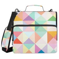 FORMRS Zipper Binder with Shoulder Strap 1.5-inch Ring 500 Sheet Capacity File Bag, Abstract Geometric