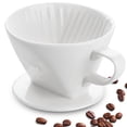 thumbnail image 1 of Handmade Ceramic Pour Over Coffee Dripper - Portable Cone Brewer for Camping, Office & Home - Barista-Grade Filter Coffee Maker, 1 of 7
