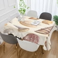 thumbnail image 2 of Yayeee Tablecloths 60" x 60" Rectangle Wrinkle Resistant Party Table Cover, Beige Watercolor Seashells, 2 of 8