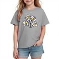 thumbnail image 2 of Xdegoge Kids Girls Spring T-Shirt Daisy Flowers Print Soft Cotton Casual Wear for Toddler Baby Kids Tween Teen 3-10Y, 2 of 9
