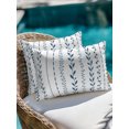 thumbnail image 4 of Outdoor Pillows Waterproof, Modern Minimalist Bedding Throw Pillows with Insert for Couch Sofa Bed, Light Blue Rustic Leaves Stripes 12x20 Inch Pillowcases Decorative Camping Patio Pillow Set of 1, 4 of 8
