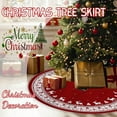 thumbnail image 6 of Eliaeconx Christmas Tree Skirt, Festive Holiday Mat with Decorative Edge, 30 Inch Round Floor Cover for Christmas Party Decorations, Red, 6 of 6