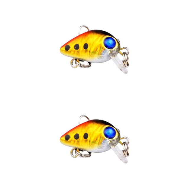 ZheElen Leurres de Pêche Réalistes Crankbaits Durs Swimbait Petite Simulation Hameçons de Pêche Réalistes pour Eau Salée E 2Ensemble