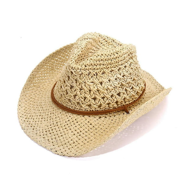 Western Straw Cowboy Hats Wide Brim Cowgirl Hat Sun Hat Party Holiday Foldable Vacation Beach Sun Hat for Women/Men Ref: 8094