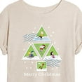 thumbnail image 3 of Peanuts - Christmas - Merry Christmas Triangle Tree Stamps - Women's Oversized T-Shirt, 3 of 5