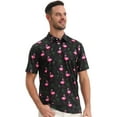 thumbnail image 3 of APTRO Mens Golf Shirt Short Sleeve Floral Polo Shirt Dry Fit Printed Performance Moisture Wicking Collared Polo Shirt Flamingo Black MPO05 S, 3 of 6