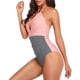 thumbnail image 5 of Traje de baño sexy de color sólido con vendaje de una sola pieza con escote en V profundo para mujer informal a la moda Fridja  nalpqowj53104, 5 of 9