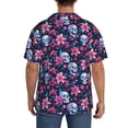 thumbnail image 5 of Haiem funny Skull daisy flower Men's Casual Shirts Short Sleeve Button Down Shirts Fashion Textured Summer Beach Shirt-4X-Large, 5 of 7