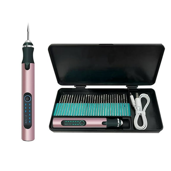 LmnLft Electric Engraving Pen with 20 Bits, Cordless Engraving Machine USB Rechargeable, 18000 High Speed Portable DIY Rotary Engraver Pen for Jewelry Wood Glass Stone Carving