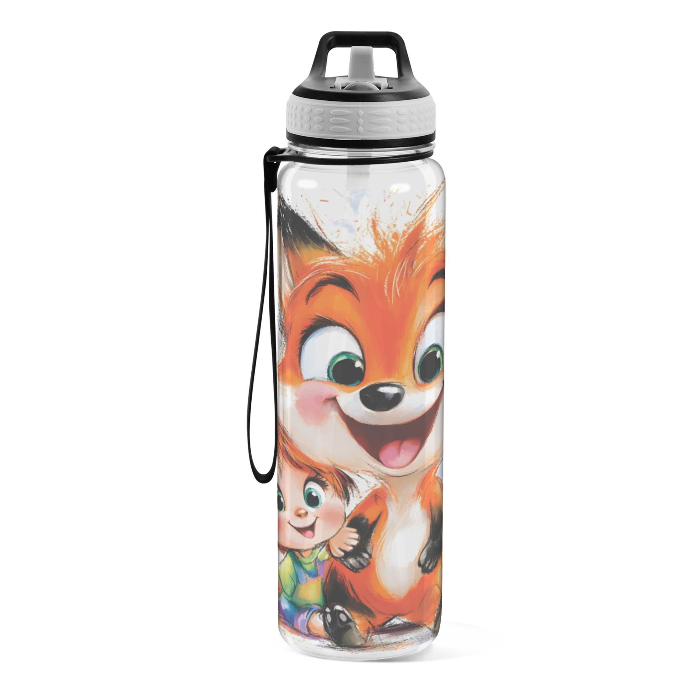 Baby and Fox 1000ml Tritan Sport Bottle Straw LeakProof Food-Grade Portable Wide Handle