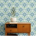 thumbnail image 2 of S4Sassy Royal Floral Medallion Wallpaper - Asian Style Wall Covering, 25" X 120" Self-Adhesive Plain Vinyl Wallpaper, Decorative Wallwrap, Easy Diy Wall Covering For Bedroom, Living Room - White, 2 of 9