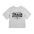 thumbnail image 2 of Yellowstone Train Station Yellowstone Women's Boxy Cropped T-Shirt Casual Graphic Tee, 2 of 6
