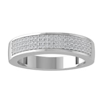 Araiya Fine Jewelry 14K White Gold Round-shape Lab Grown Diamond Wedding Band Ring ( 1/4 cttw, D-F Color, VS Clarity) Size 9.5
