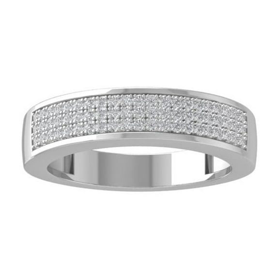 Araiya Fine Jewelry 14K White Gold Round-shape Lab Grown Diamond Wedding Band Ring ( 1/4 cttw, D-F Color, VS Clarity) Size 9.5