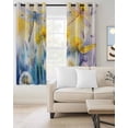 thumbnail image 2 of Purple Yellow Dragonfly Blackout Curtains for Bedroom Living Room Darkening Curtains 54 Inch Long Watercolor Spring Flowers Short Curtain for Small Window Treatment Insulated Grommet Drapes 52"x54"x2, 2 of 9