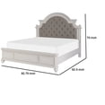 thumbnail image 5 of Benjara Desha California King Bed, Button Tufted Headboard, Curve Details, White, 5 of 5