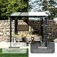 thumbnail image 5 of Sunmthink Outdoor Hardtop Gazebo for Patio 10' x 8', Small Wall-Mounted Lean to Gazebo Pergola with Roof, 5 of 8