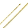 thumbnail image 1 of Dimaya Fine Jewelry 14K Two-Tone Gold 7-mm Wide Open Light White Pave Cuban Chain, 1 of 3