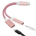 thumbnail image 3 of Headphone Adapter Combo Audio Adaptor Type C To 3.5mm Audio Adapter Phone Jack Converter Phone Accessories Phone Audio Adapter Type C To 3.5mm  Earphone Adapter 2 In 1 Converter, 3 of 8