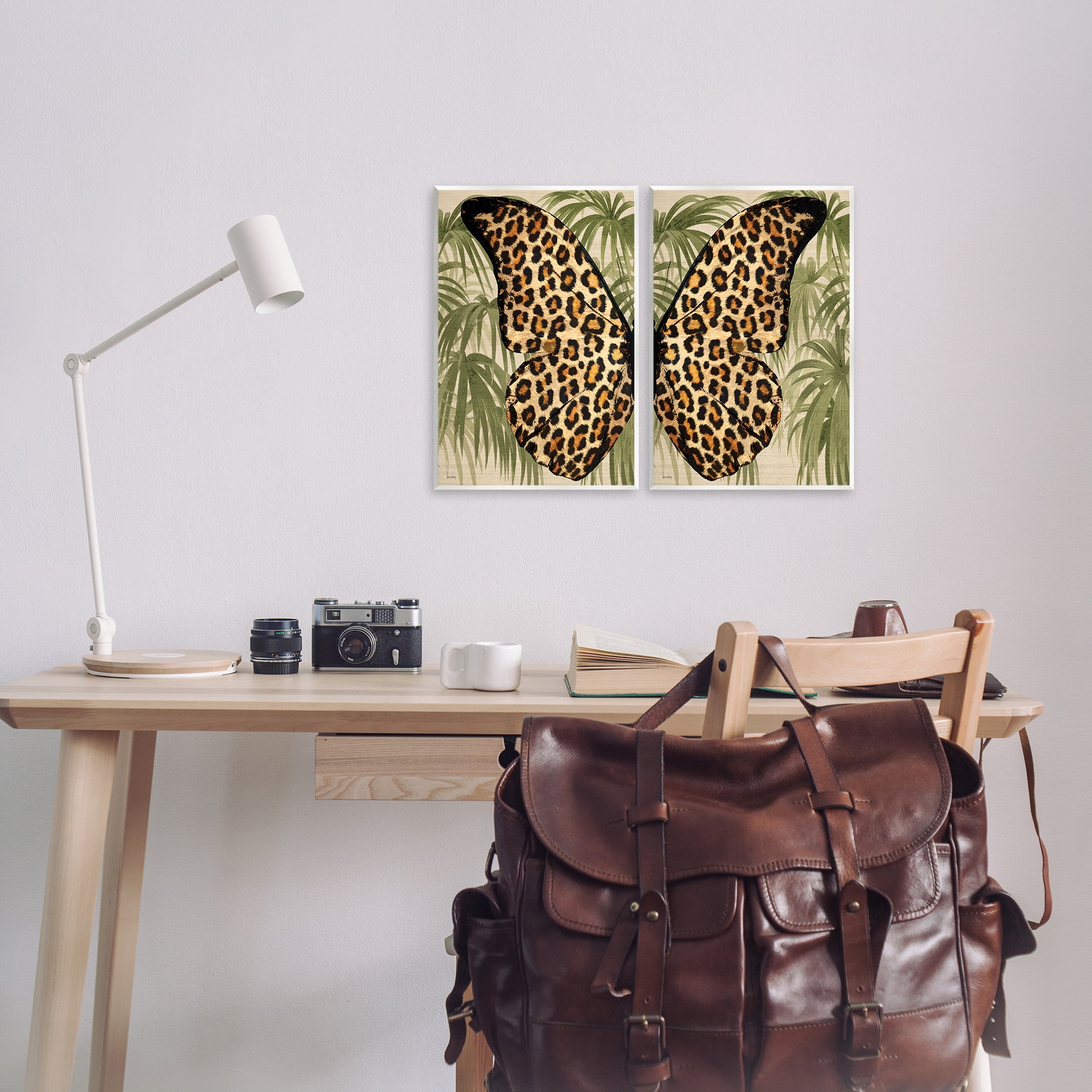 Stupell Industries Cheetah Butterfly Wings Animals & Insects Painting Unframed Art Print Wall Art, 10 x 15, Set of 2