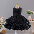 thumbnail image 4 of SGMVNU Toddler Girl's Pageant Dress Sequins Prom Dress Wedding Gown Dresses Birthday Party Formal Dress, Size 7-8 Years, Black, 4 of 9