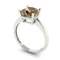thumbnail image 2 of 2.5 ctw Solitaire Anniversary Ring for Women | Cushion Cut Simulated Champagne Diamond | Hyperallergenic Solid 18K White Gold, 2 of 5
