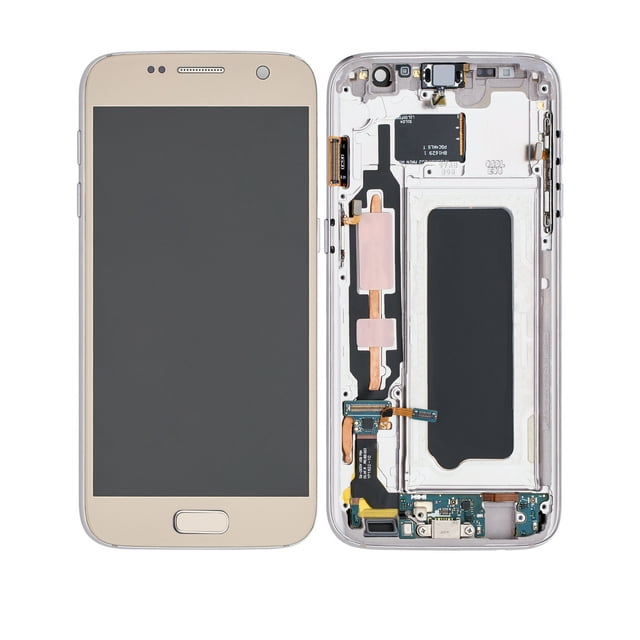 Replacement OLED Assembly With Frame Compatible For Samsung Galaxy S7 (Refurbished) (All US Models) (Gold Platinum)