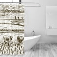 thumbnail image 2 of Shower Curtain, Rice Harvest Waterproof Fabric Plastic Shower Curtain, Drying Fast Bathroom Curtain with 9 Buttonholes, Ruffle Shower Curtain 60x72in, 2 of 8